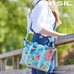 Sac à Main Vélo Bleu Guidon Ou Porte-bagage Bloom Field Basil -Apidura Soldes sac a main velo bleu guidon ou porte bagage bloom field basil full 6