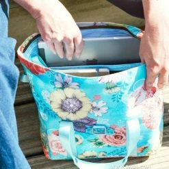 Sacoche Vélo Arrière Shopper Basil Bloom Field Bleu Ciel 20L -Apidura Soldes sacoche velo arriere shopper basil bloom field bleu ciel 20l full 5